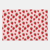 Schattigee roze envelop en aardbeien inpakpapier vel (Voorkant 3)