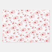 Schattigee roze envelop en aardbeien inpakpapier vel (Voorkant)