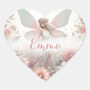 Schattigee Roze Fee met Harten Hart Sticker