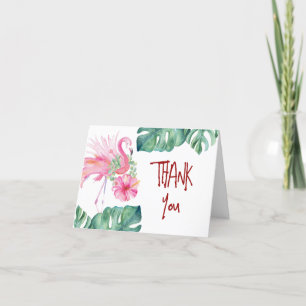 Schattigee roze flamingo dank u kaarten