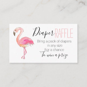 Schattigee roze flamingo luier verloting kaart bab
