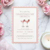 Schattigee Roze Galentine's Day Girly Brunch Party Kaart