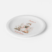 Schattigee Roze Geest met Rozen en pompoen Hallowe Papieren Bordje (Gekanteld)