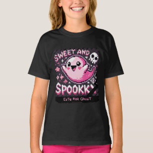 Schattigee Roze Geest: Sweet and Spooky -kinder me T-shirt