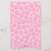 Schattigee roze gepersonaliseerde preppy briefpapier (Achterkant)