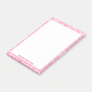 Schattigee roze gepersonaliseerde preppy post-it® notes