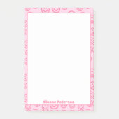 Schattigee roze gepersonaliseerde preppy post-it® notes (Voorkant)