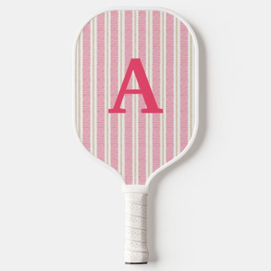 Schattigee roze gestreepte pickleball paddle (Voorkant)