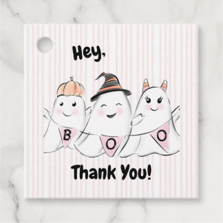 Schattigee Roze Ghost Boos Halloween Bedankjes Labels