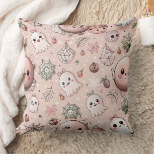 Schattigee Roze Ghost & Pastel Halloween Naadloos Kussen
