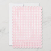 Schattigee Roze Gingham met Bow Baby shower Uitnod Kaart (Achterkant)