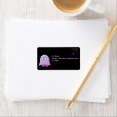 Schattigee Roze Google Eyes Ghost: Spooky & Whimsi Etiket (Insitu)