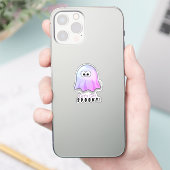 Schattigee Roze Google Eyes Ghost: Spooky & Whimsi Sticker (Telefoon)