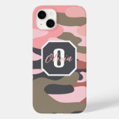 Schattigee roze groene camo, minimalistisch gepers Case-Mate iPhone case (Achterkant)