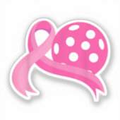 Schattigee roze hart lint pickleball borstkanker A Sticker (Voorkant)