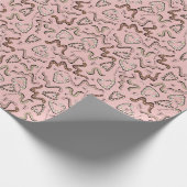 Schattigee Roze Hart Worm-ing Wensen Kinderen Verj Cadeaupapier (Hoek)