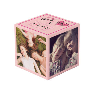 Schattigee Roze Harten Dans BFF Photo Cube Kubus