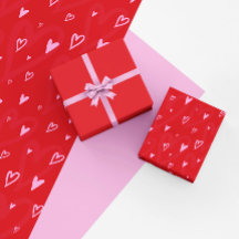 Schattigee Roze harten op rode achtergrond