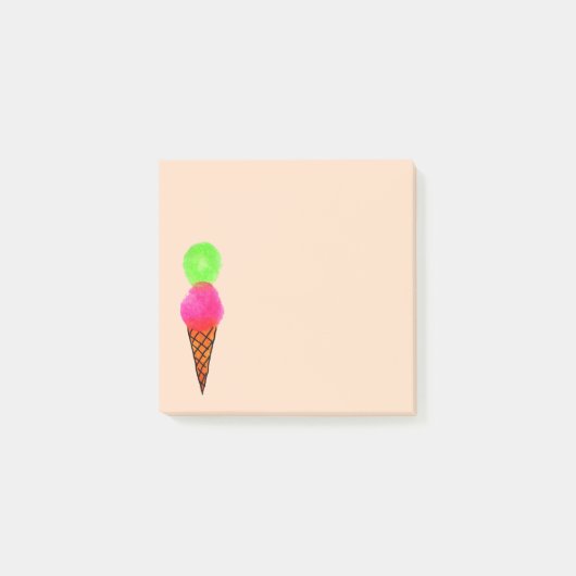 Schattigee roze ijs kunst briefpapier post-it® notes (Voorkant)