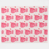 Schattigee roze kattenharten fleece deken (Voorkant (Horizontaal))