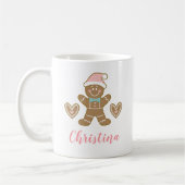 Schattigee Roze Kerst Gingerbread Man Mok (Links)
