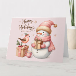 Schattigee Roze Kerst Kaart