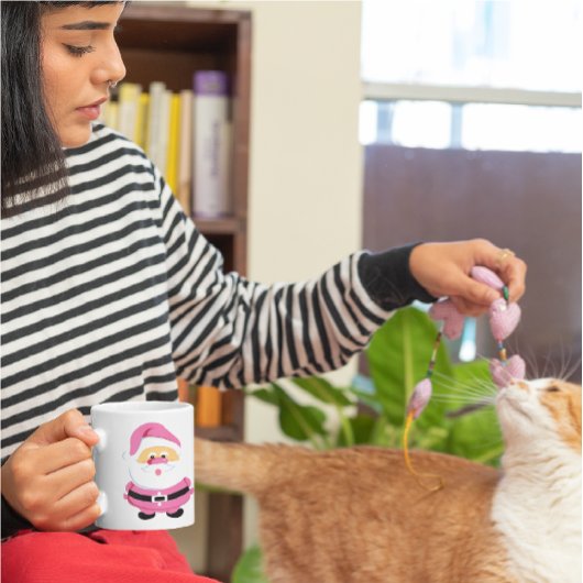 Schattigee roze kerstvakantie koffiemok