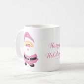 Schattigee roze kerstvakantie koffiemok (Voorkant links)