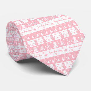 Schattigee roze kerstwinter stropdas