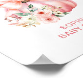 Schattigee Roze Kleine Pompoenen Baby shower Welko Poster (Hoek)