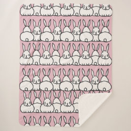 Schattigee roze konijnendeken - Fleece - Sherpa Deken