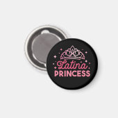 Schattigee roze Latina Princess Crown Magneet (Voorkant / Achterkant)
