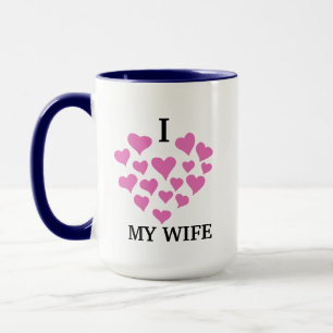 Schattigee Roze Liefde Harten Mok, Vriendin / Vrou Mok