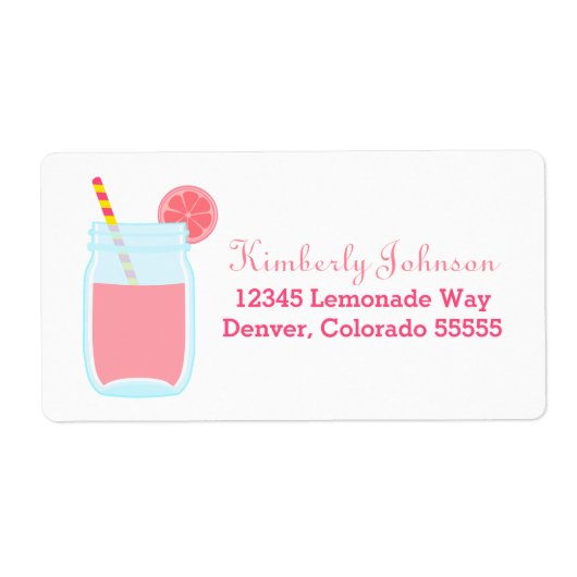 Schattigee roze limonade etiket (Voorkant)