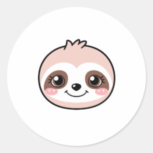 Schattigee Roze Luiaard Ronde Sticker