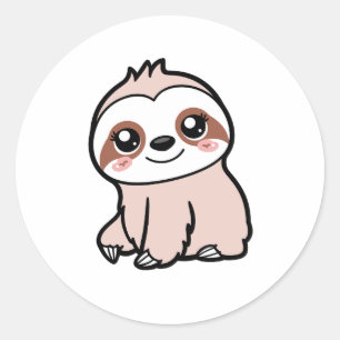 Schattigee Roze Luiaard Ronde Sticker