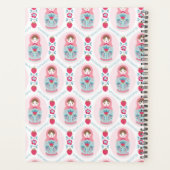Schattigee Roze Matryoshka Nesting Doll Planner (Achterkant)