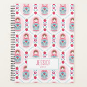 Schattigee Roze Matryoshka Nesting Doll Planner (Voorkant)