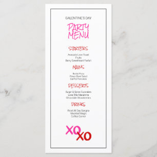 Schattigee Roze Meisjes Night Out Galentine's Day Menu