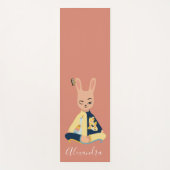 Schattigee Roze Mindfulness Bunny Rabbit Yogi Kind Yogamat (Voorkant)