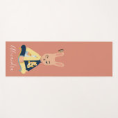 Schattigee Roze Mindfulness Bunny Rabbit Yogi Kind Yogamat (Voorkant (horizontaal))
