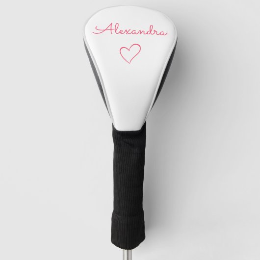 Schattigee Roze Naam Douane Golfheadcover (Voorkant)