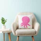 Schattigee roze octopus oude print kussen (Stoel)