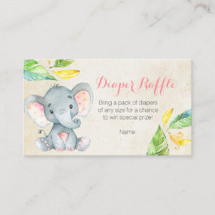 Schattigee Roze Olifant - Luier Raffle Kaart
