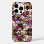 Schattigee roze paarse gouden zeemeermin schalen H Case-Mate iPhone Case (Achterkant)
