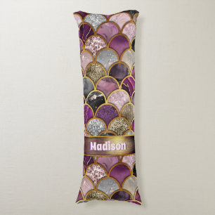 Schattigee roze paarse gouden zeemeerminschaal lichaamskussen