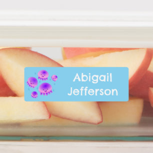 Schattigee roze paarse kwal kawaii gepersonaliseer labels