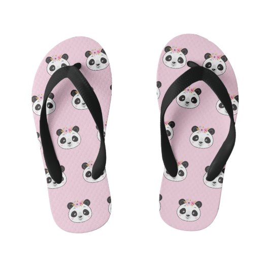 Schattigee Roze Panda Gezicht Girly Kinder Teenslippers (Voetbed)