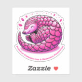 Schattigee roze Pangolin Sticker (Vel)