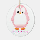 Schattigee Roze Pinguïn Cartoon Custom Keramisch Ornament (Links)